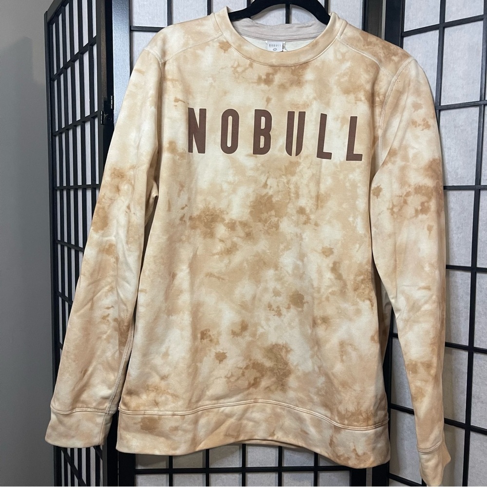 NOBULL Beige Tie-Dye Crewneck Sweater